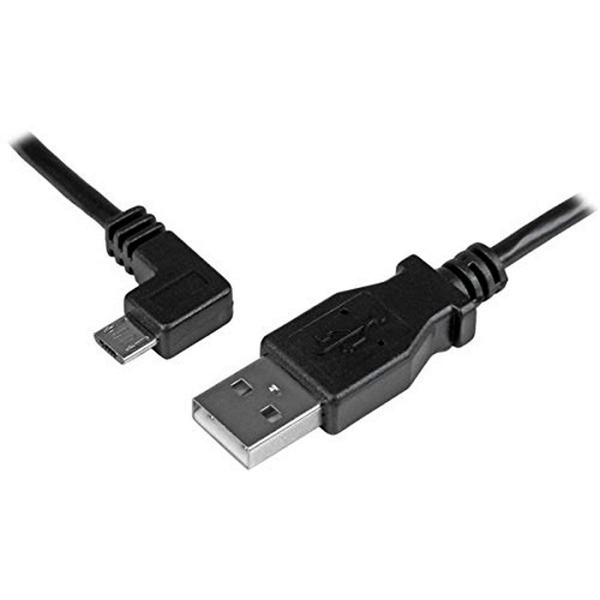 StarTech.com 1m Micro USB Cable Cord - A to Up Angle Micro B - Up Angled Micro USB Cable - 1x USB A (M), 1x USB Micro B (M) - Black (USBAUB1MU)