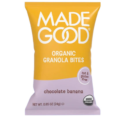 MadeGood Granola Minis Variety Pack – 24 Pack Snack Bags – Chocolate Chip, Strawberry & Chocolate Banana – Allergy Friendly, Gluten Free Mini Granola Bites