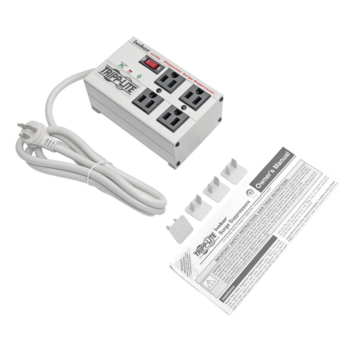 Tripp Lite ISOBAR6ULTRA Isobar 6 Outlet Heavy Duty Power Strip Surge Protector, 3330 Joules, 6ft Cord, Flat Plug, Metal Power Strip, Industrial Garage Work Shop Bench, Under Desk and Wall Mountable