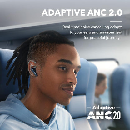 Soundcore by Anker Liberty 4 NC Wireless Noise Cancelling Earbuds, 98.5% Noise Reduction, Adaptive Noise Cancelling to Ears and Environment, Hi-Res Sound, 50H Battery, Wireless Charging (Renewed)