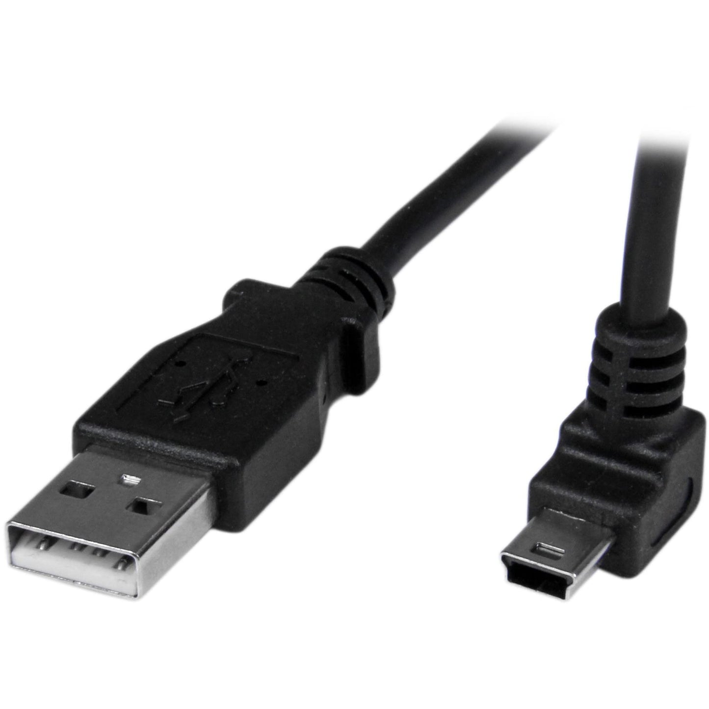 StarTech.com Down Angle Mini USB Cable - 2m - Black - USB A to Mini USB B - USB to Mini USB Cable - Mini USB Charger - USB A to Mini B (USBAMB2MD)