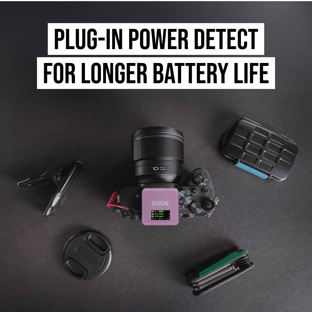 RØDE Wireless GO II Ultra-compact Dual-channel Wireless Microphone System with Built-in Microphones, On-board Recording and 200m Range for Filmmaking, Interviews and Content Creation