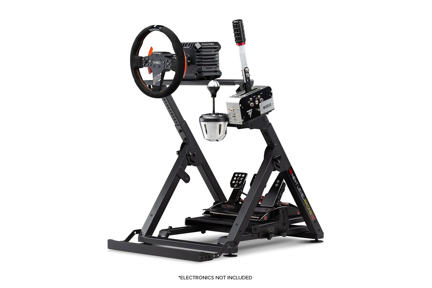 Next Level Racing Wheel Stand 2.0. Steering wheel stand for Thrustmaster, Fanatec, moza Racing on PC and video game consoles. Upgradeable to full cockpit with GTSeat add-on (not included)
