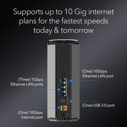NETGEAR Nighthawk Dual-Band WiFi 7 Router (RS90) – Router Only, BE3600 Wireless Speed (up to 3.6 Gbps) - Covers up to 2,000 sq. ft., 50 Devices – 2.5 Gig Internet Port - Free Expert Help