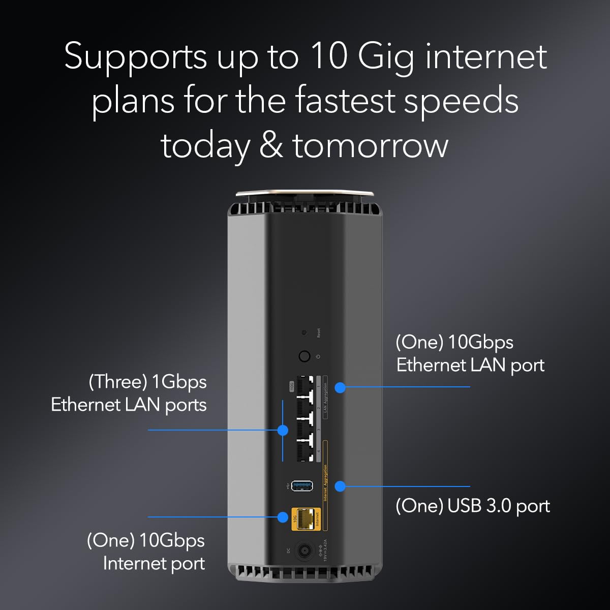 NETGEAR Nighthawk Dual-Band WiFi 7 Router (RS100) – Router Only, BE3600 Wireless Speed (up to 3.6 Gbps) - Covers up to 2,000 sq. ft., 50 Devices – 2.5 Gig Internet Port - Free Expert Help