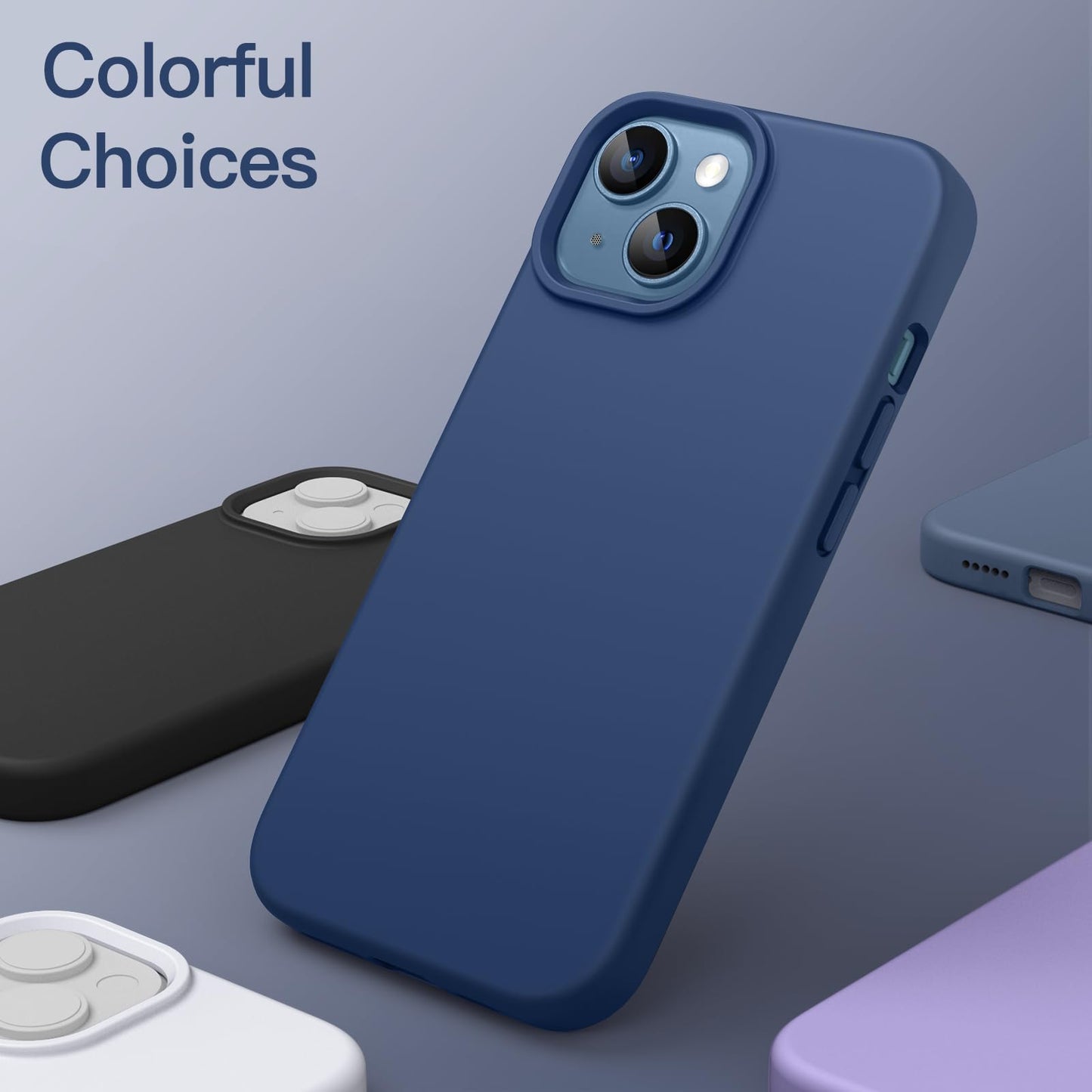 JETech Silicone Case for iPhone 13 6.1-Inch, Silky-Soft Touch Full-Body Protective Phone Case, Shockproof Cover with Microfiber Lining (Black)