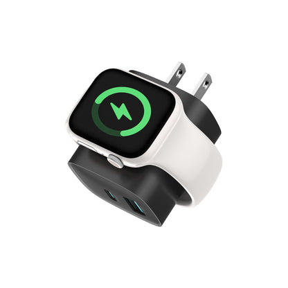 Charging Blocks for Apple Watch, 3-in-1 PD 20W USB C Charger Block with Built-in Wireless Smart Watch Charging, Dual Ports Wall Charger Compatible with iPhone,AirPods,iWatch