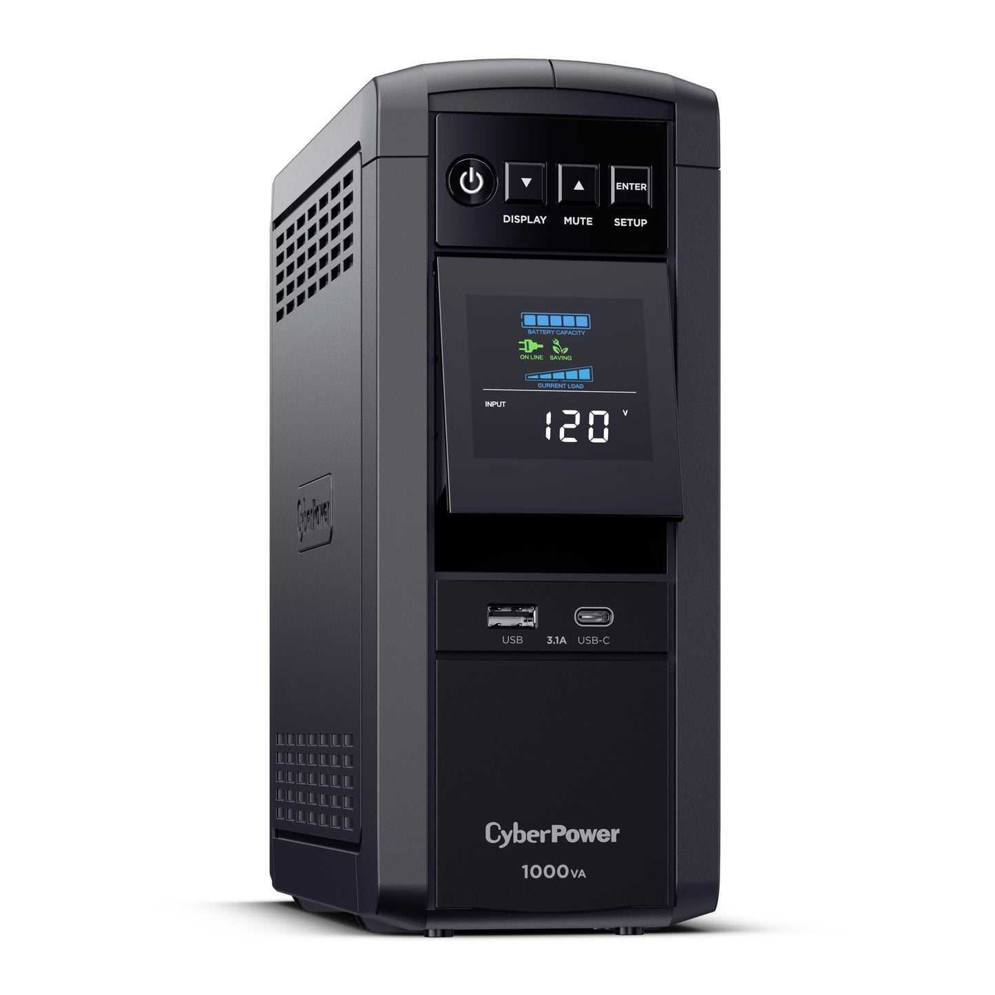 CyberPower CP1500PFCLCD PFC Sinewave UPS Battery Backup and Surge Protector, 1500VA/1000W, 12 Outlets, AVR, Mini Tower, UL Certified