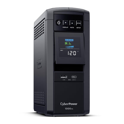 CyberPower CP1500PFCLCD PFC Sinewave UPS Battery Backup and Surge Protector, 1500VA/1000W, 12 Outlets, AVR, Mini Tower, UL Certified