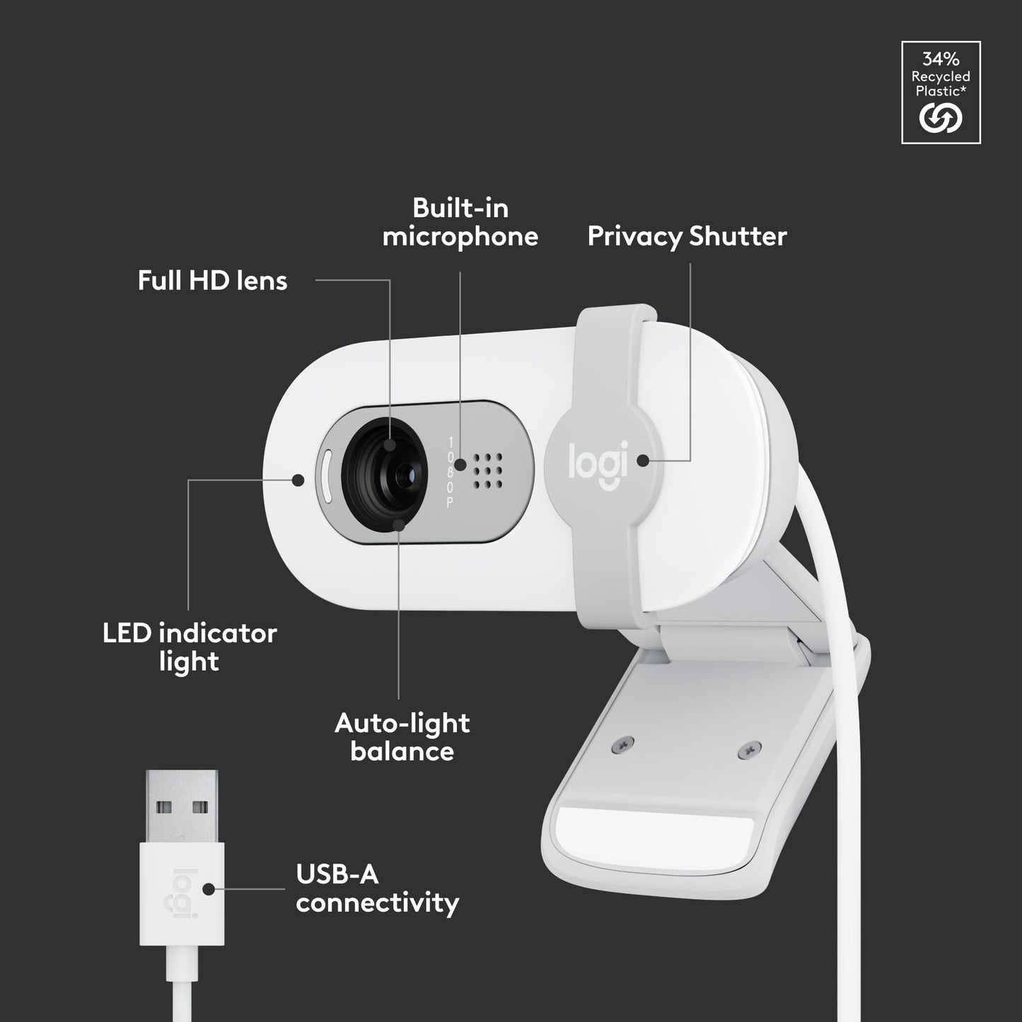 Logitech C270 HD Webcam, 720p, Widescreen HD Video Calling, Light Correction, Noise-Reducing Mic, Works with Zoom, Nintendo Switch 2’s new GameChat Mode, PC/Mac/Laptop/MacBook/Tablet - Black