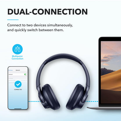Soundcore by Anker Q20i Hybrid Active Noise Cancelling Headphones, Wireless Over-Ear Bluetooth, 40H Long ANC Playtime, Hi-Res Audio, Big Bass, Customize via an App, Transparency Mode (Black)