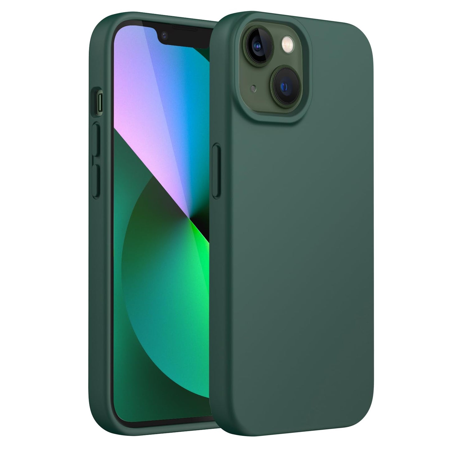 JETech Silicone Case for iPhone 13 6.1-Inch, Silky-Soft Touch Full-Body Protective Phone Case, Shockproof Cover with Microfiber Lining (Black)