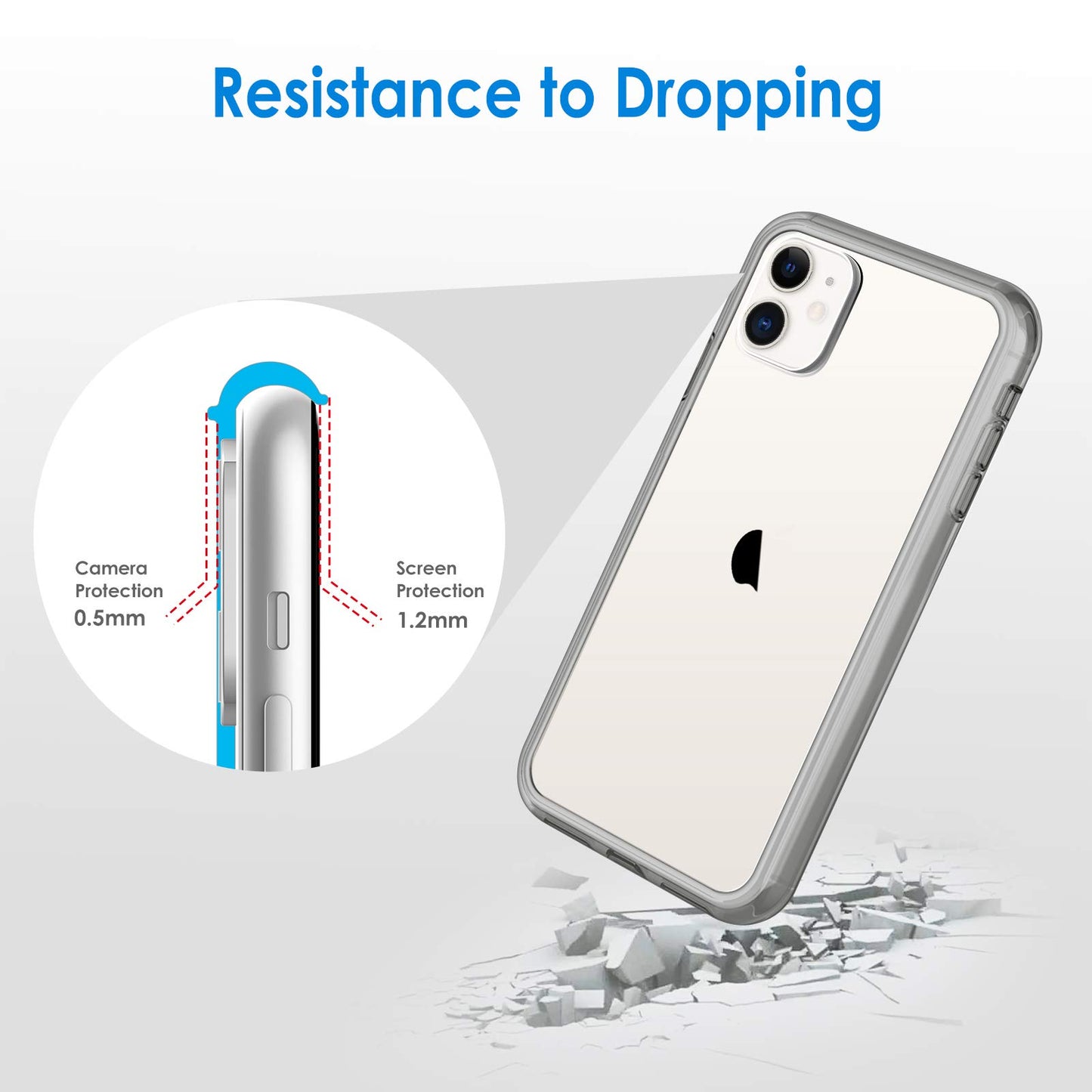JETech Case for iPhone 11 6.1-Inch, Non-Yellowing Shockproof Phone Bumper Cover, Anti-Scratch Clear Back (Clear)