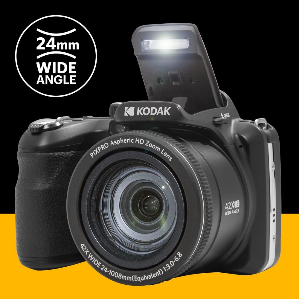 KODAK PIXPRO AZ425 Digital Camera, 42x Optical Zoom Bridge with 20MP BSI Sensor, Li-Ion Battery, OIS, 1080p Full HD Video, White