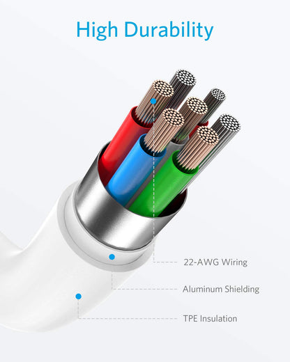 Anker USB C to Lightning Cable, 321 USB-C to Lightning Cable (6ft,White), MFi Certified for iPhone 13 Pro 12 Pro Max 12 11 X XS, AirPods Pro, Supports Power Delivery (Charger Not Included)