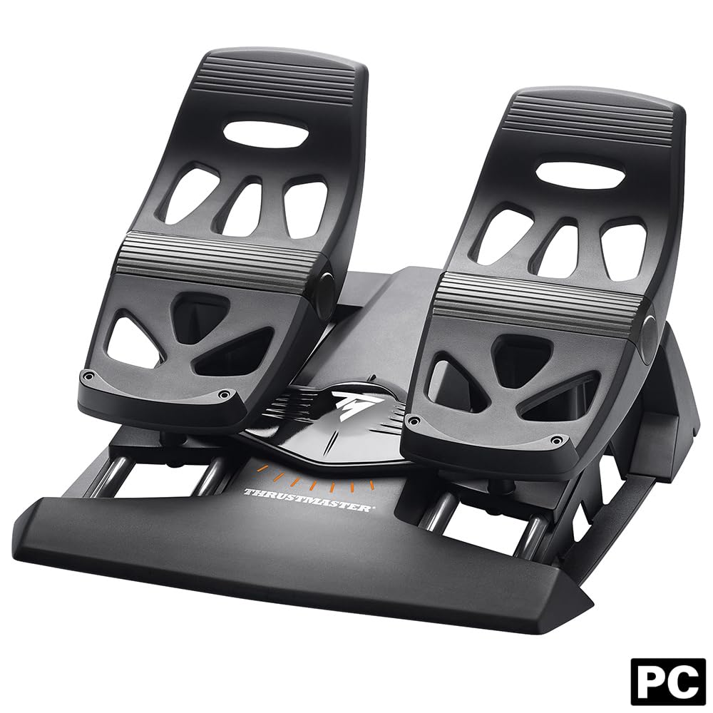 Thrustmaster TFRP Flight Rudder Pedals – Realistic Flight Simulator Controls with Sliding Rail System for Smooth Precision - Compatible with PS5, Xbox Series X|S & PC