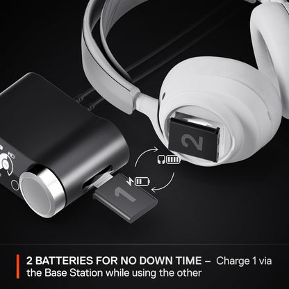 SteelSeries Arctis Nova Pro Wireless Multi-System Gaming Headset - Premium Hi-Fi Drivers - Active Noise Cancellation - Infinity Power System - ClearCast Gen 2 Mic - PC, PS5, PS4, Switch, Mobile