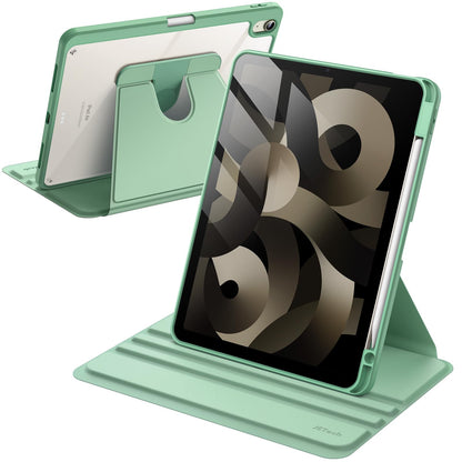 JETech Rotating Case ONLY for iPad Air 11-Inch M4/M3/M2 (2026/2025/2024), iPad Air 5/4 (2022/2020 5th/4th Generation 10.9-Inch), 360 Degree Rotation Protective Stand Cover Clear Back (Purple)