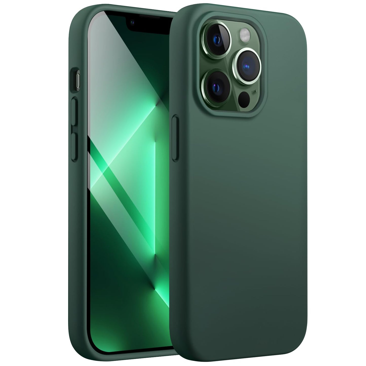 JETech Silicone Case for iPhone 13 6.1-Inch, Silky-Soft Touch Full-Body Protective Phone Case, Shockproof Cover with Microfiber Lining (Black)