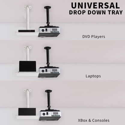VIVO Universal Extending Ceiling Projector Mount, Height Adjustable Projection, White, MOUNT-VP02W