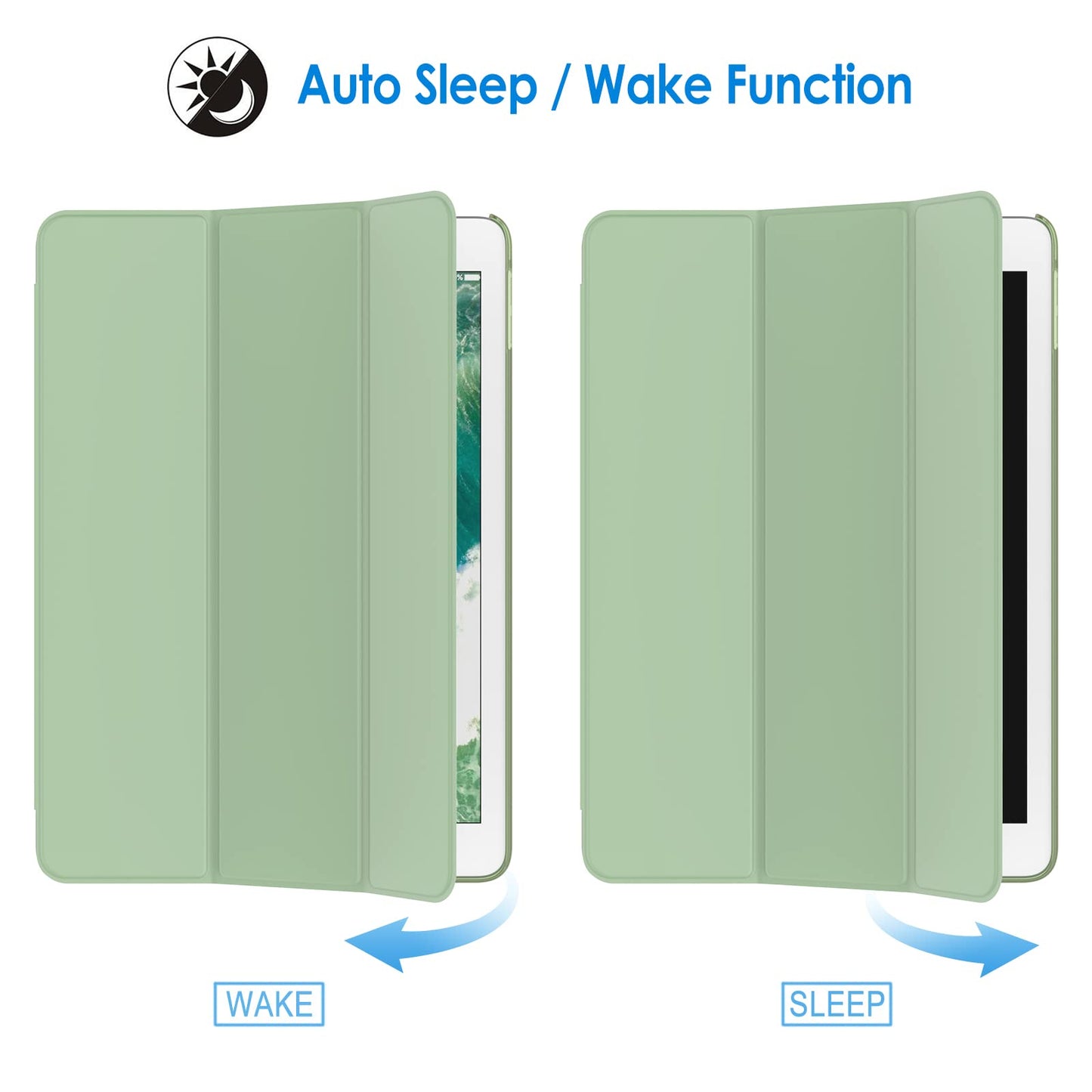 JETech Case for iPad (9.7-Inch, 2018/2017 Model, 6th/5th Generation), Smart Cover Auto Wake/Sleep (Black)