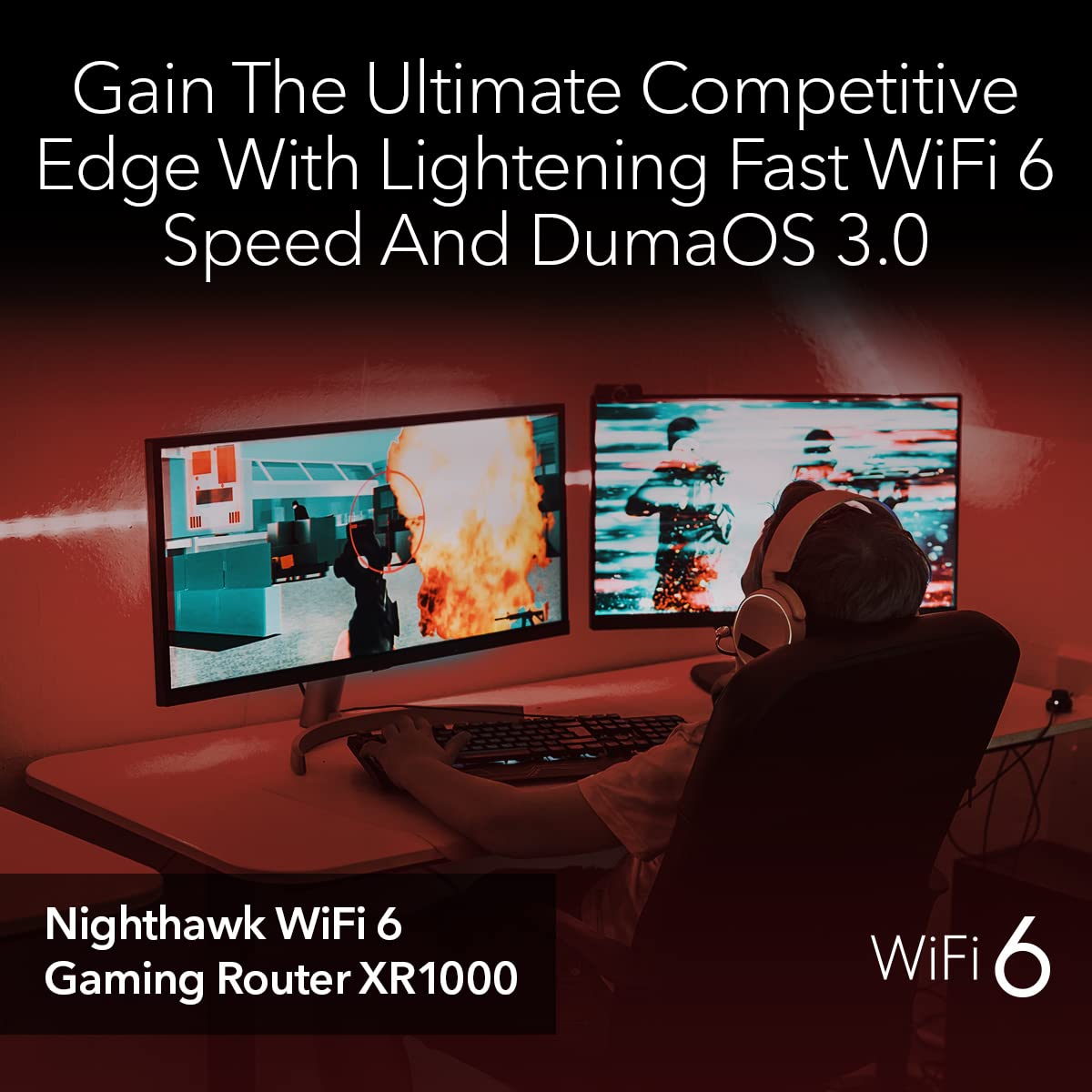 NETGEAR XR1000-100NAR Nighthawk AX5400 5.4Gbps 6-Stream Pro Gaming WiFi 6 Router - Certified Refurbished
