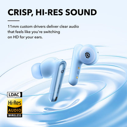 Soundcore by Anker Liberty 4 NC Wireless Noise Cancelling Earbuds, 98.5% Noise Reduction, Adaptive Noise Cancelling to Ears and Environment, Hi-Res Sound, 50H Battery, Wireless Charging (Renewed)