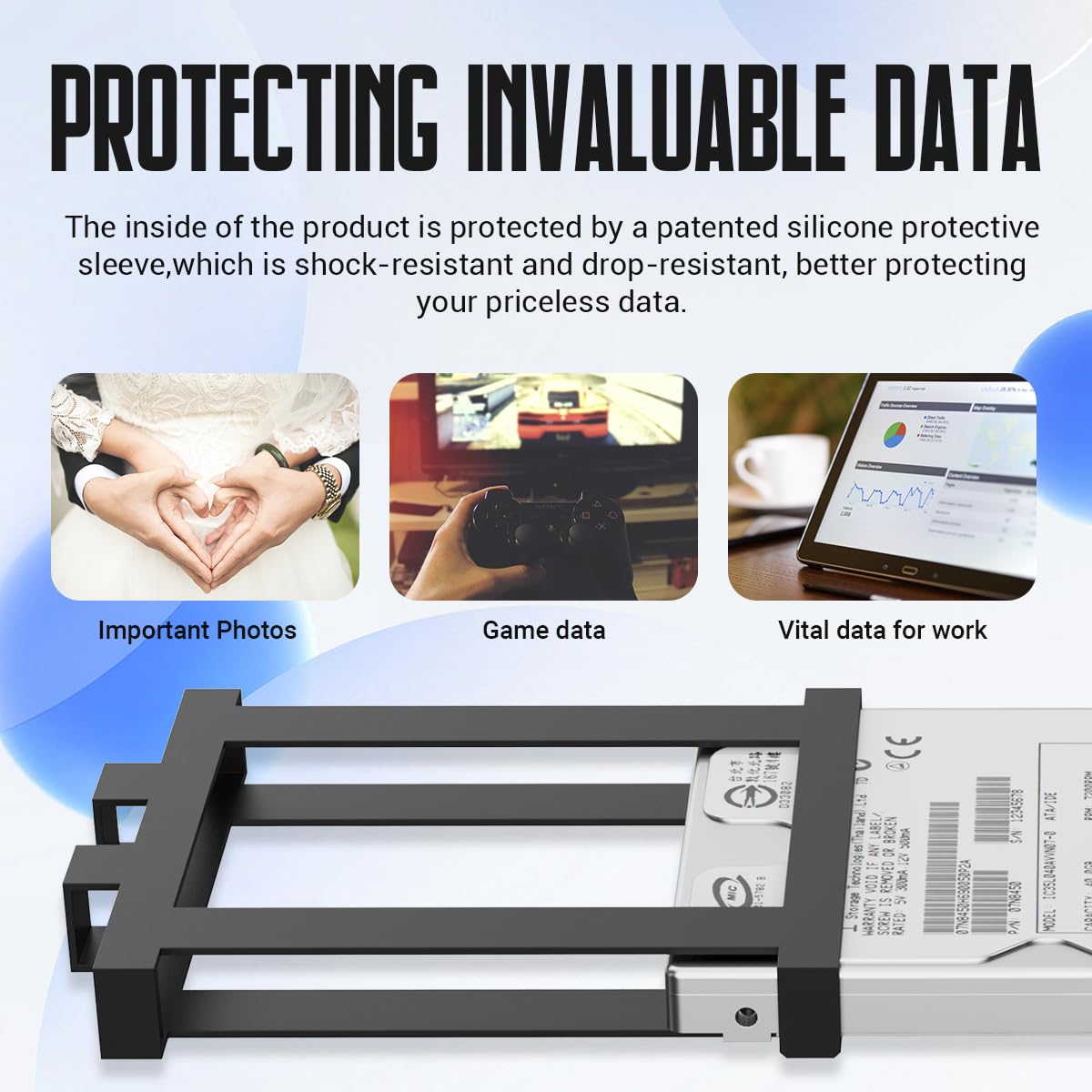 YOTUO 500GB External Hard Drive, Portable Storage Expansion HDD, USB 3.0 & USB-C for PC, Mac, Desktop, Laptop, Smartphone, PS4, Xbox One, Xbox 360, Office & Game Black