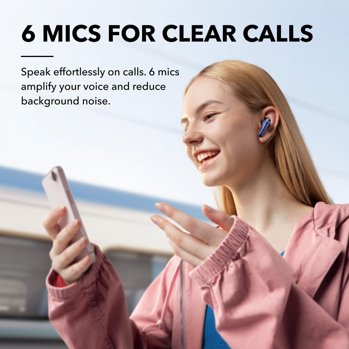 Soundcore by Anker Liberty 4 NC Wireless Noise Cancelling Earbuds, 98.5% Noise Reduction, Adaptive Noise Cancelling to Ears and Environment, Hi-Res Sound, 50H Battery, Wireless Charging (Renewed)
