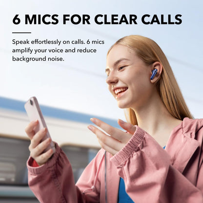Soundcore by Anker Liberty 4 NC Wireless Earbuds, 98.5% Noise Reduction, Adaptive Noise Cancelling to Ears and Environment, Hi-Res Sound, 50H Battery, Wireless Charging, Bluetooth 5.3