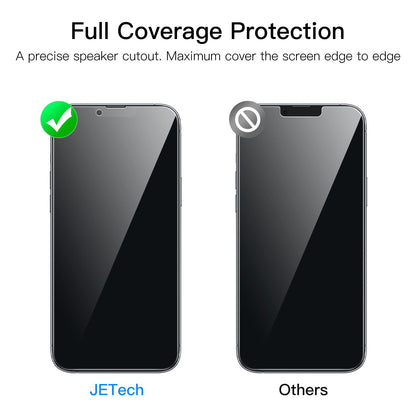 JETech Privacy Full Coverage Screen Protector for iPhone 14 Pro Max 6.7-Inch, Anti-Spy Tempered Glass Film, Edge to Edge Protection Case-Friendly, 2-Pack