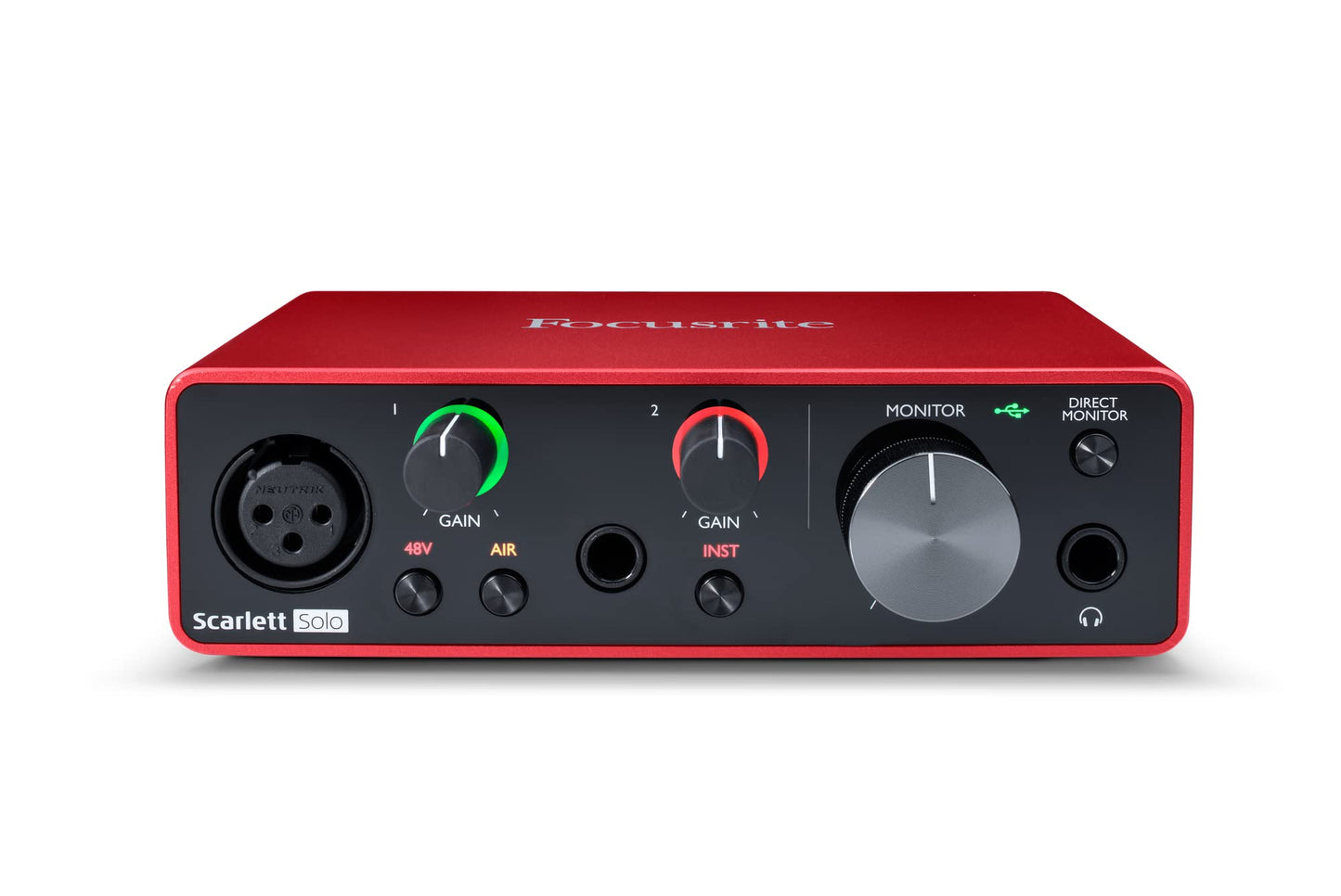 Focusrite Scarlett Solo 4th Gen USB Audio Interface, for the Guitarist, Vocalist, or Producer — High-Fidelity, Studio Quality Recording, and All the Software You Need to Record