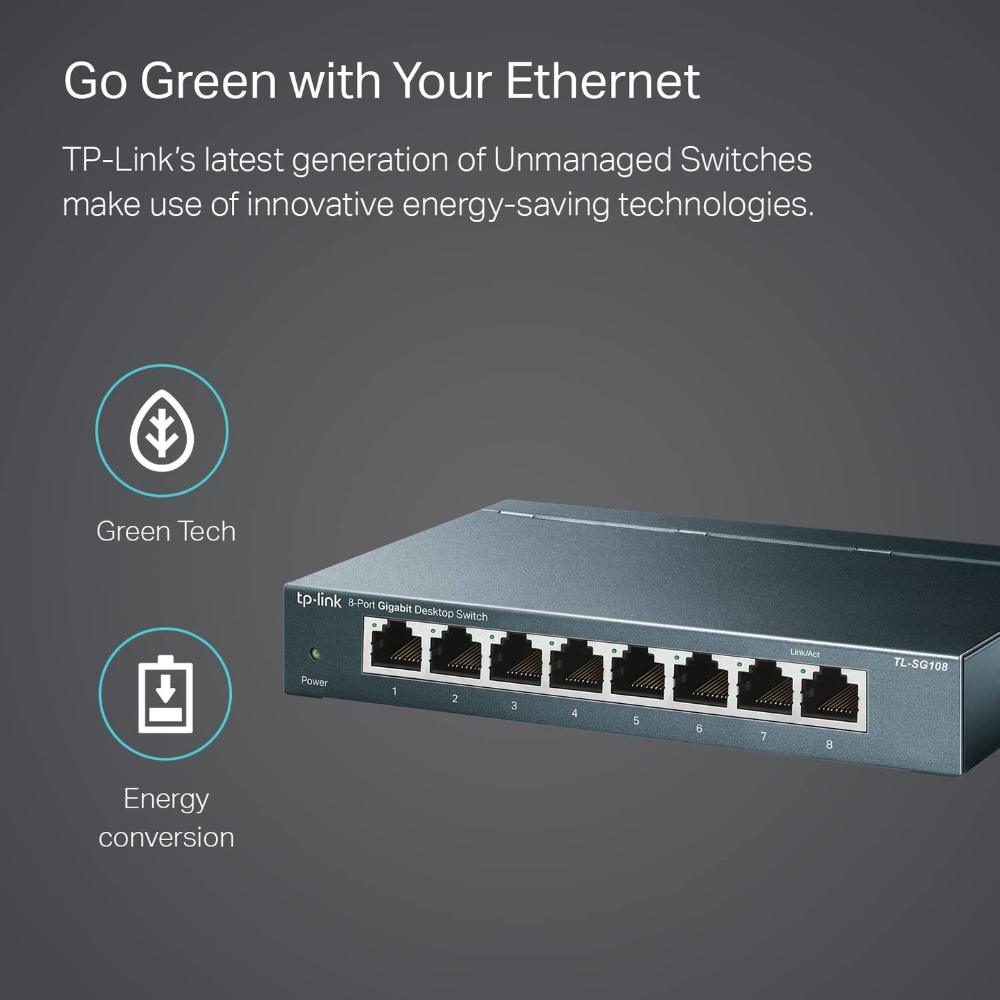 TP-Link TL-SG108S-M2 | 8-Port Multi-Gigabit 2.5G Ethernet Switch | Unmanaged Network Switch | Ethernet Splitter | Plug & Play | Desktop/Wall Mount | Silent Operation