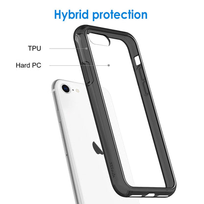 JETech Case for iPhone SE 3/2 (2022/2020 Edition), iPhone 8 and iPhone 7, 4.7-Inch, Non-Yellowing Shockproof Phone Bumper Cover, Anti-Scratch Clear Back (Clear)