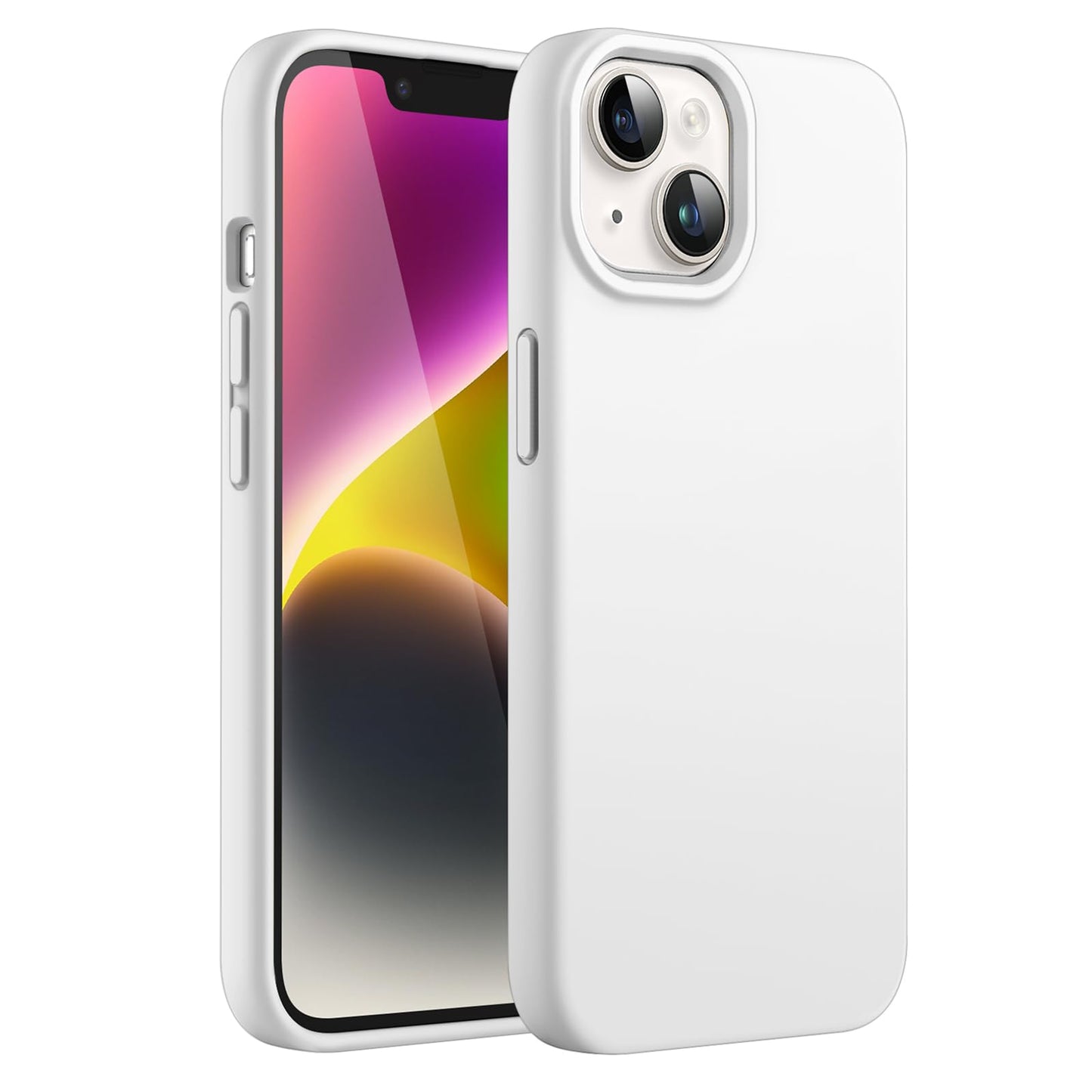 JETech Silicone Case for iPhone 14 6.1-Inch, Silky-Soft Touch Full-Body Protective Phone Case, Shockproof Cover with Microfiber Lining (Black)