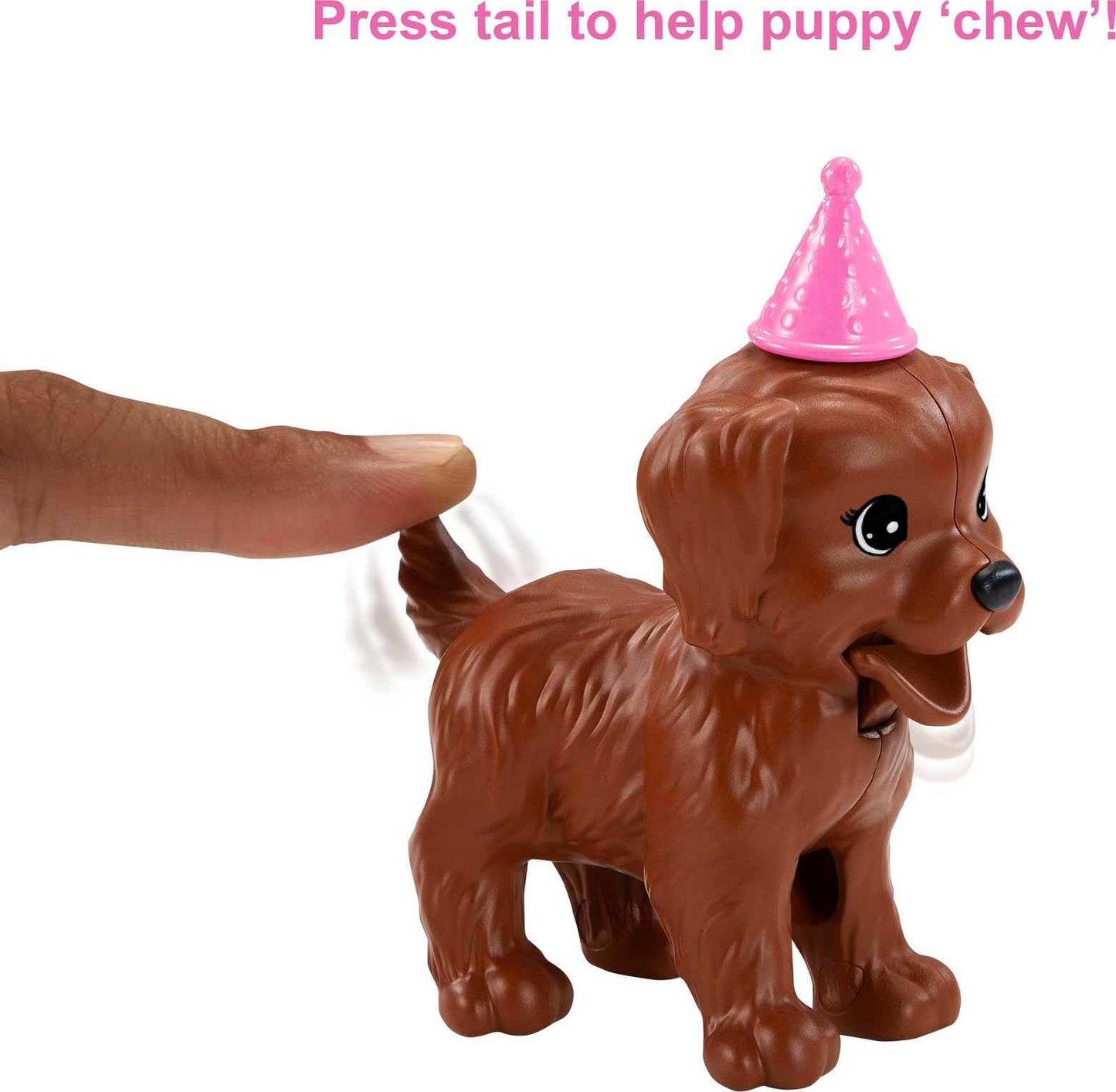 Barbie Doll & Pets Set, Blonde with Mommy Dog, 3 Newborn Puppies with Color-Change Feature & Pet Accessories