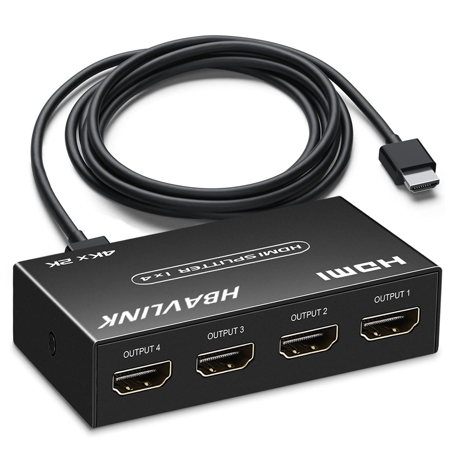 HDMI Splitter 1 in 2 Out 60Hz - HDCP Bypass 2.3, HDR, Dolby/DTS 5.1/7.1 - Compatible with Firestick 4k Max, PS3/PS5 & Elgato HD60s/x/Pro, Apple TV 4K, Retrotink, Roku Stick, NOT for Phone