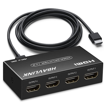 HDMI Splitter 1 in 2 Out 60Hz - HDCP Bypass 2.3, HDR, Dolby/DTS 5.1/7.1 - Compatible with Firestick 4k Max, PS3/PS5 & Elgato HD60s/x/Pro, Apple TV 4K, Retrotink, Roku Stick, NOT for Phone