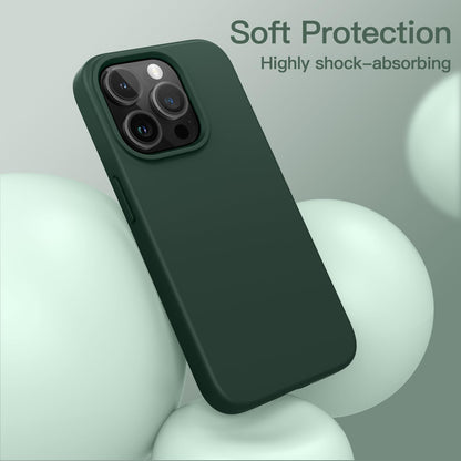 JETech Silicone Case for iPhone 15 Pro Max 6.7-Inch, Silky-Soft Touch Full-Body Protective Phone Case, Shockproof Cover (Black)
