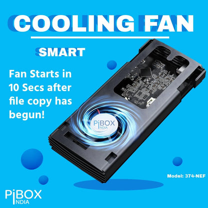 PiBOX India NVMe M2 Enclosure - Dual Protocol USB 3.2 Tool-Free Case, PCI-E Reader, USB-C, M & B+M Keys, 2230/2242/2260/2280 SSDs