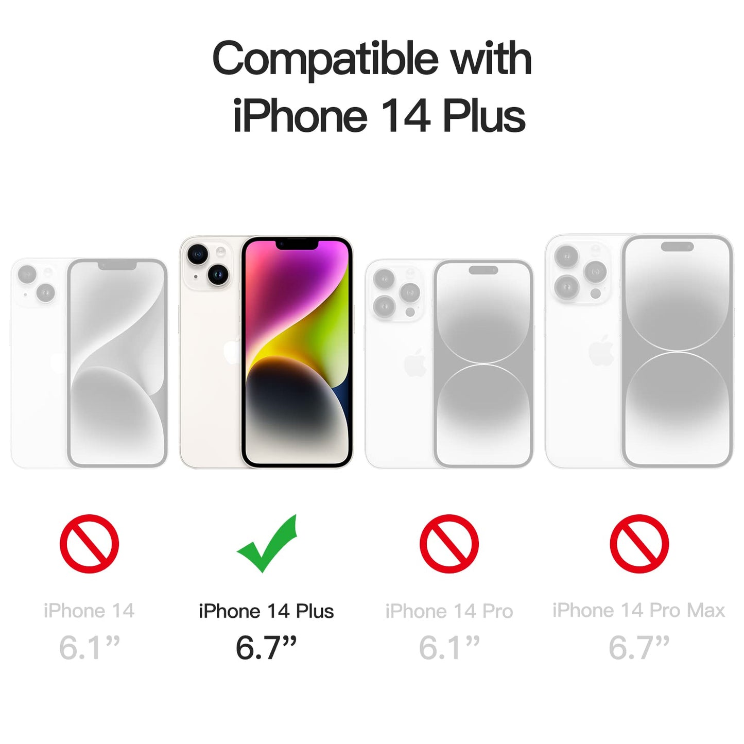 JETech Case for iPhone 14 6.1-Inch, Non-Yellowing Shockproof Phone Bumper Cover, Anti-Scratch Clear Back (Clear)