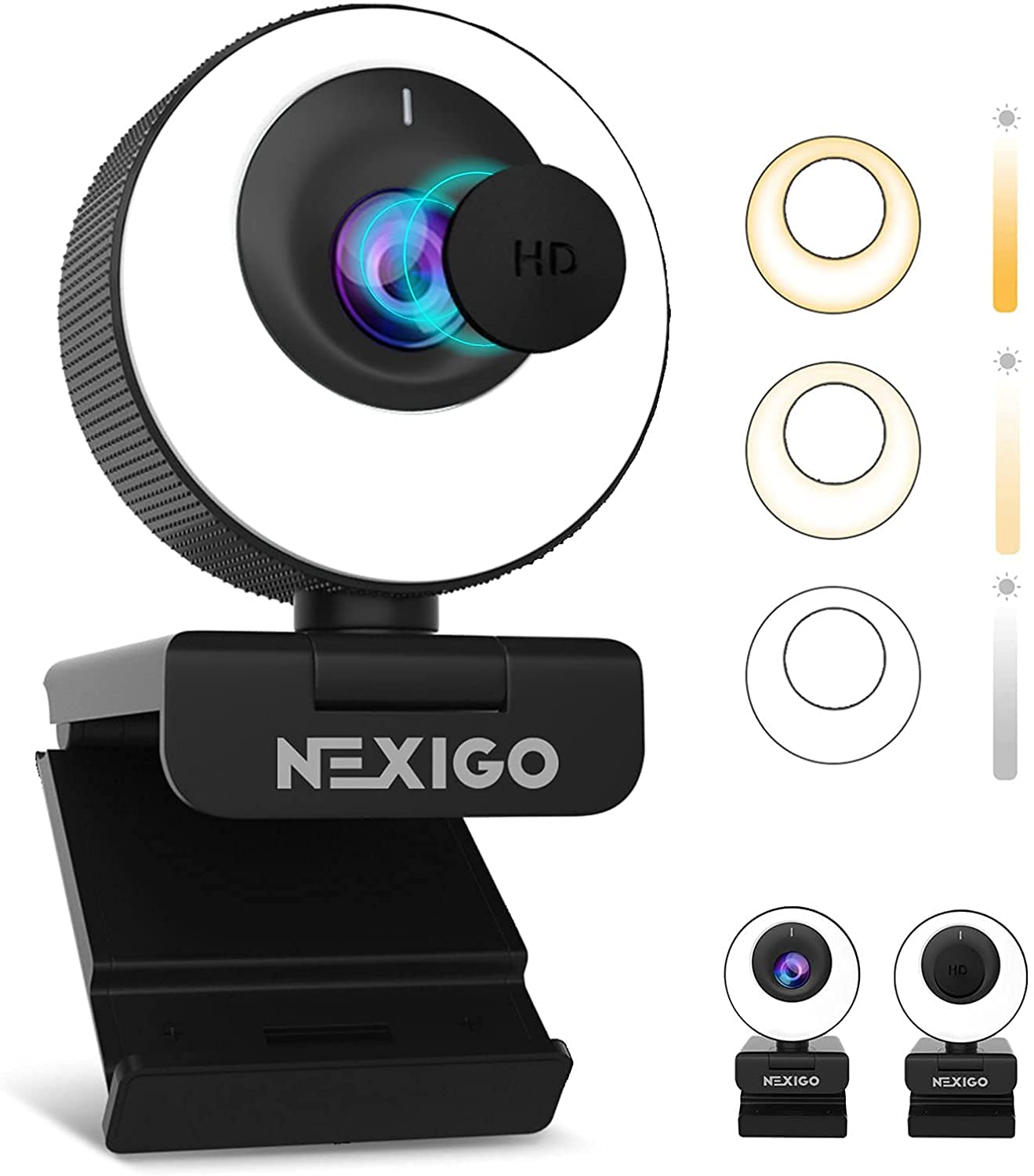 NexiGo N60 1080P Webcam with Microphone, Software Control & Privacy Cover, USB HD Computer Web Camera, Plug and Play, for Zoom/Skype/Teams, Conferencing and Video Calling