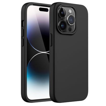 JETech Silicone Case for iPhone 14 6.1-Inch, Silky-Soft Touch Full-Body Protective Phone Case, Shockproof Cover with Microfiber Lining (Black)