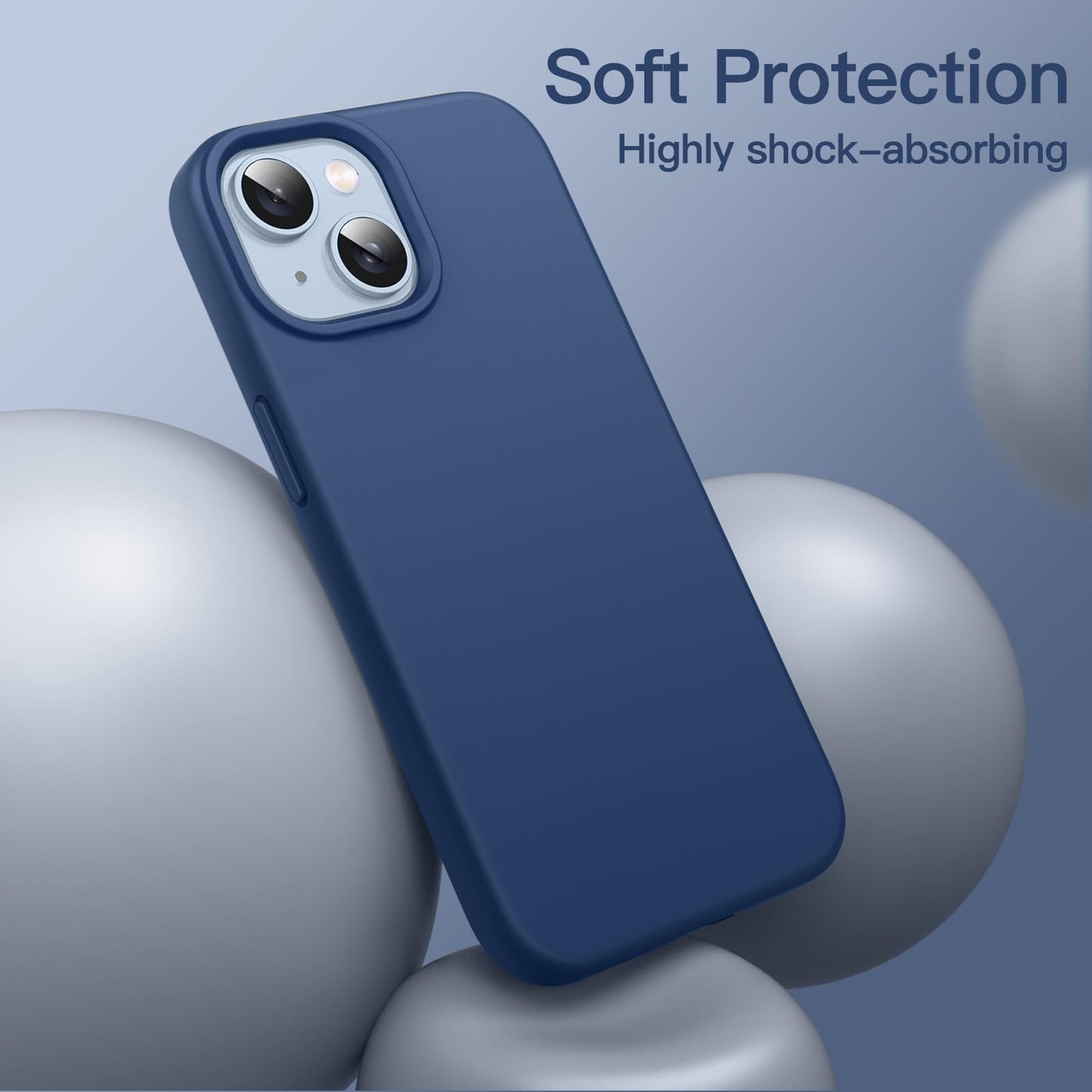 JETech Silicone Case for iPhone 14 6.1-Inch, Silky-Soft Touch Full-Body Protective Phone Case, Shockproof Cover with Microfiber Lining (Black)