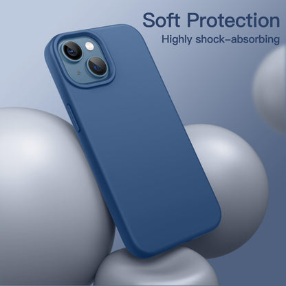 JETech Silicone Case for iPhone 13 6.1-Inch, Silky-Soft Touch Full-Body Protective Phone Case, Shockproof Cover with Microfiber Lining (Black)