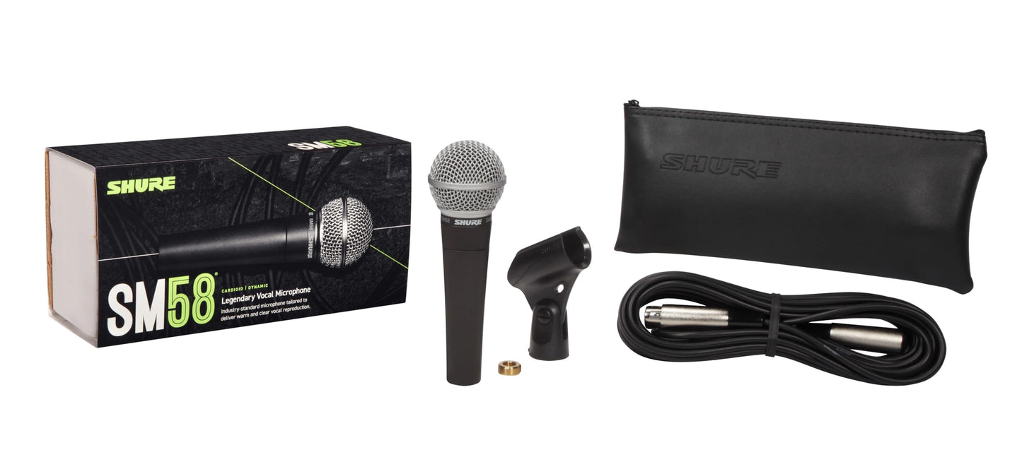 Shure SM58-LC Dynamic Vocal Microphone – Professional Handheld Cardioid XLR Mic for Singing, Live Performance, Studio Recording, Podcast & Broadcast, Black