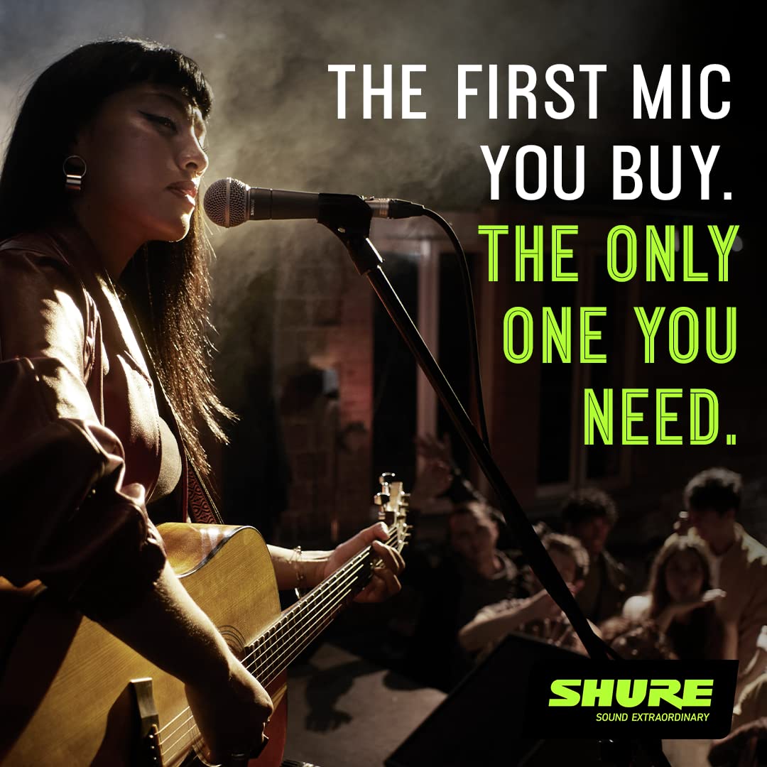 Shure SM58-LC Dynamic Vocal Microphone – Professional Handheld Cardioid XLR Mic for Singing, Live Performance, Studio Recording, Podcast & Broadcast, Black