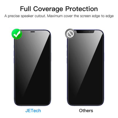 JETech Privacy Full Coverage Screen Protector for iPhone 14 Pro Max 6.7-Inch, Anti-Spy Tempered Glass Film, Edge to Edge Protection Case-Friendly, 2-Pack