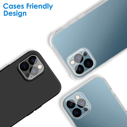 JETech Camera Lens Protector for iPhone 12 Pro Max 6.7-Inch, 9H Tempered Glass, HD Clear, Anti-Scratch, Case Friendly, Does Not Affect Night Shots, 3-Pack