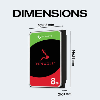Seagate 8TB IronWolf Internal NAS Hard Drive | SATA 6 Gb/s (ST8000VNZ04)